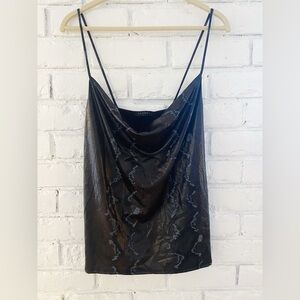 Scobe snakeskin cowl neck cami L